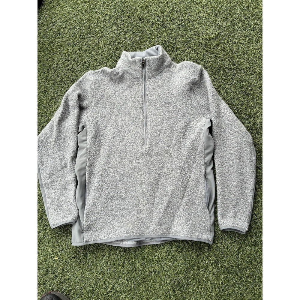 Lululemon Engineered‎ Warmth Half Zip Pullover Grey Wool Blend Sherpa Mens Large